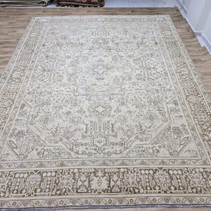 9.4x12.4 Vintage rug,turkish rug,handknotted Wool rug,large 9x12 rug,Oushak  antique  rug,Livingroom rug,bedroom rug,handmade rug