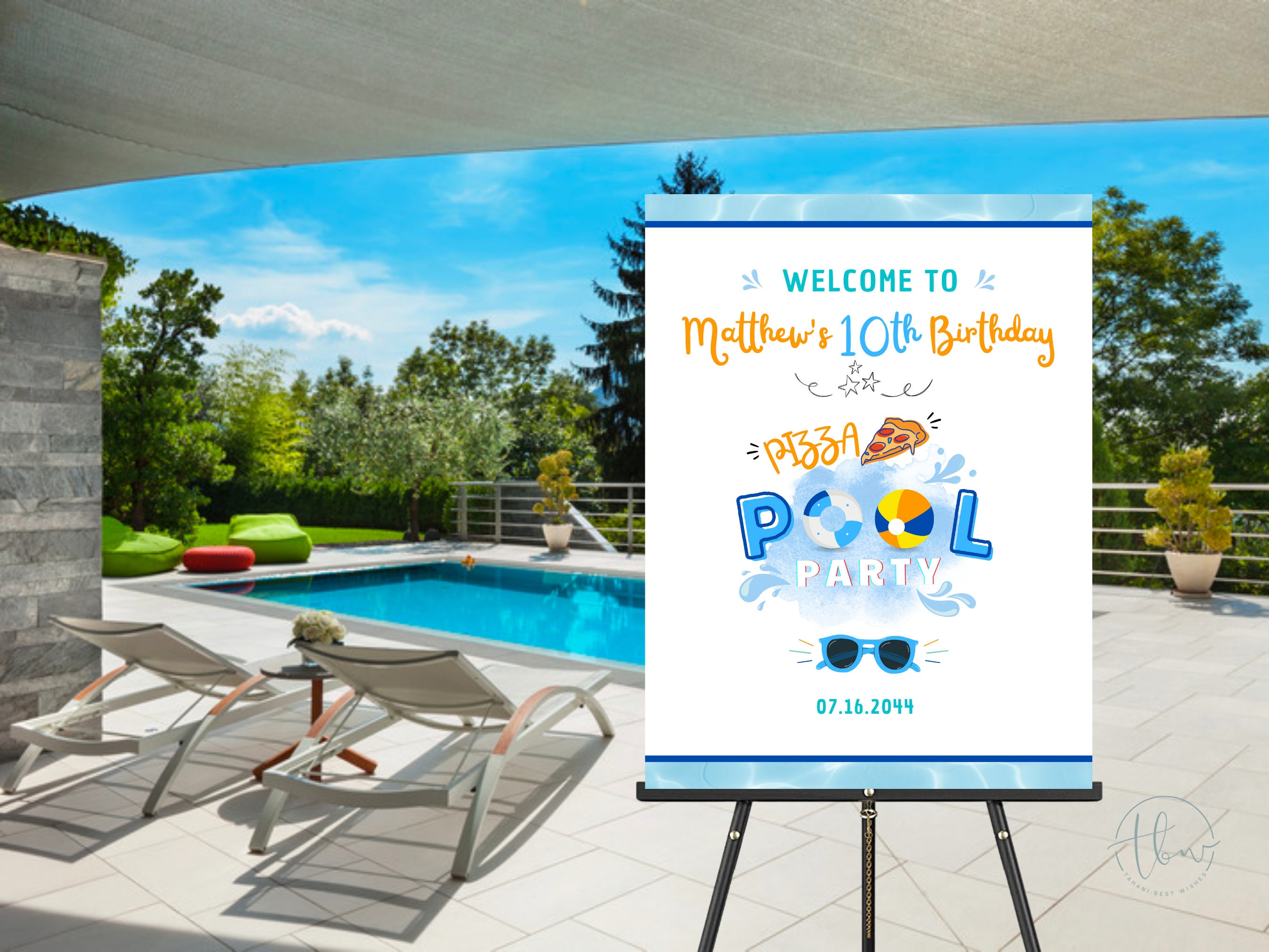 Pizza Pool Party Welcome Sign, Boy Pool Party, Pizza and Pool Party ...