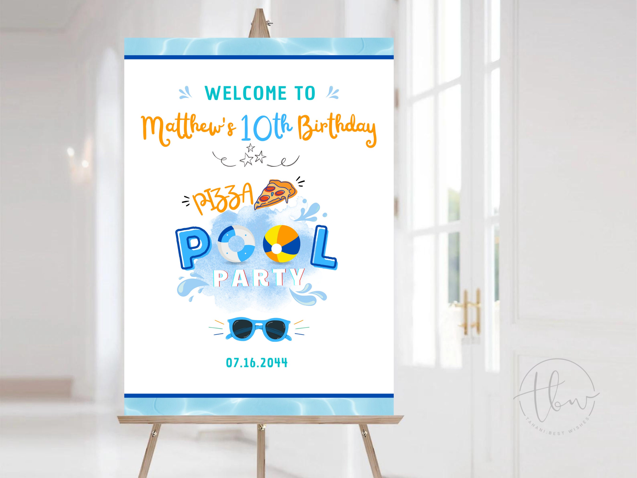 Pizza Pool Party Welcome Sign, Boy Pool Party, Pizza and Pool Party ...
