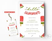 Summer Party Invite, Summer Kick Off Invitation, Block Party Invite, Summer Backyard BBQ, Neighborhood Party Invite, End of School Party