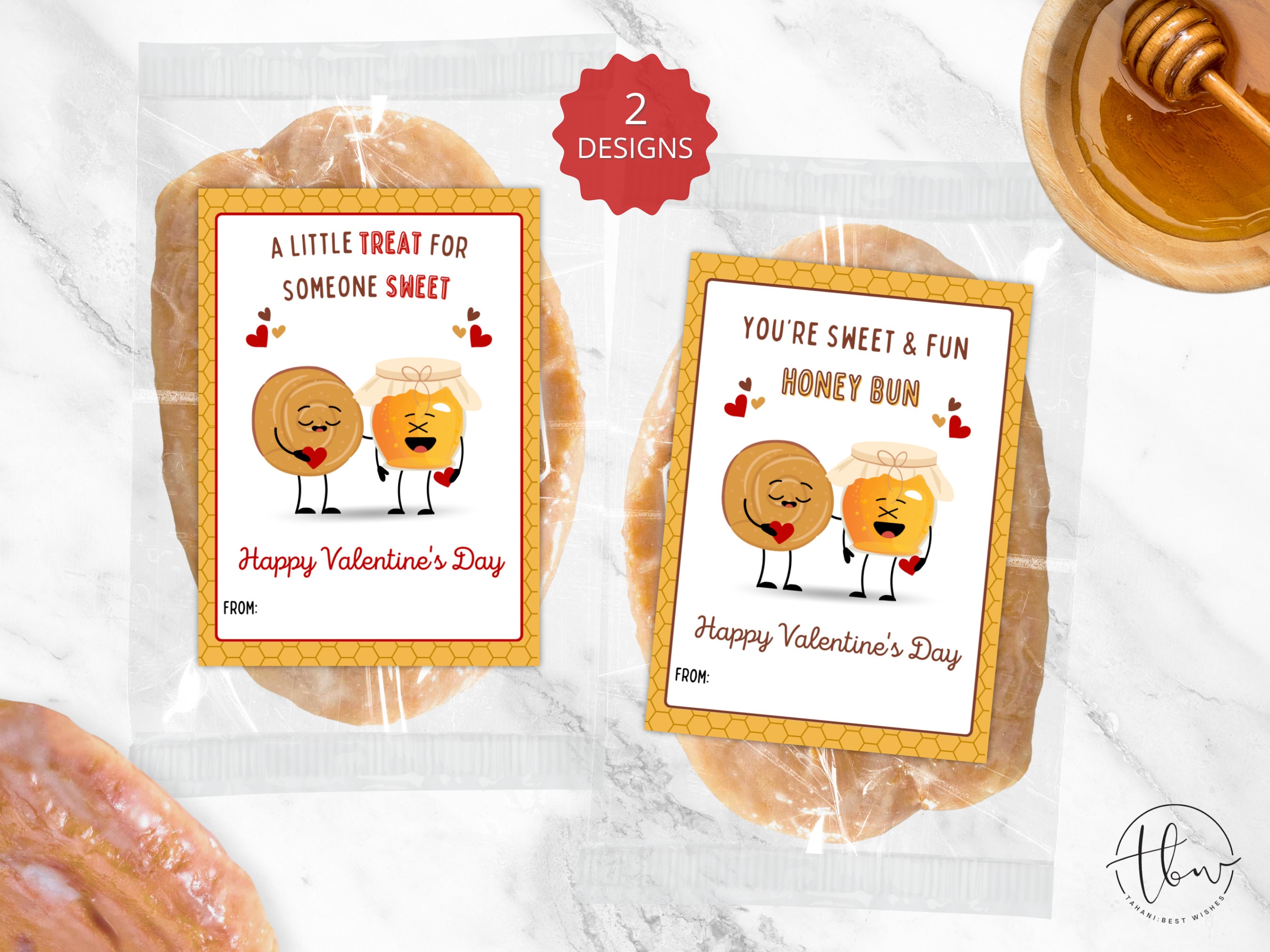 Honey Bun Valentine's Day Card Honeybun Tags Printable Valentines Tag ...