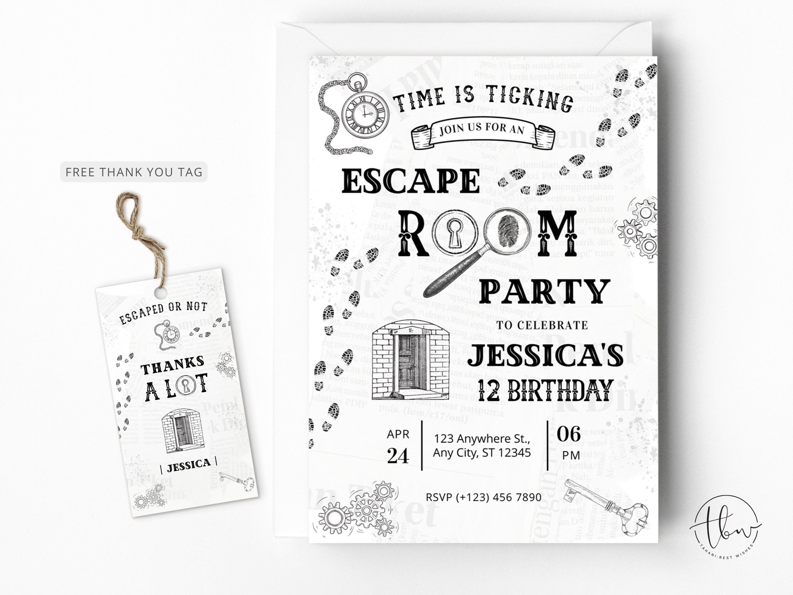 Escape Room Invite, Escape Room Party, Mystery Birthday Party, Escape Room  Theme for Boy or Girl, Instant Download 