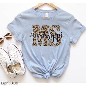 Mississippi Leopard Print Shirt, Mississippi College Game Shirt, Game Day Shirt, Community Crewneck Short Sleeve Shirt, Mississippi Tshirt