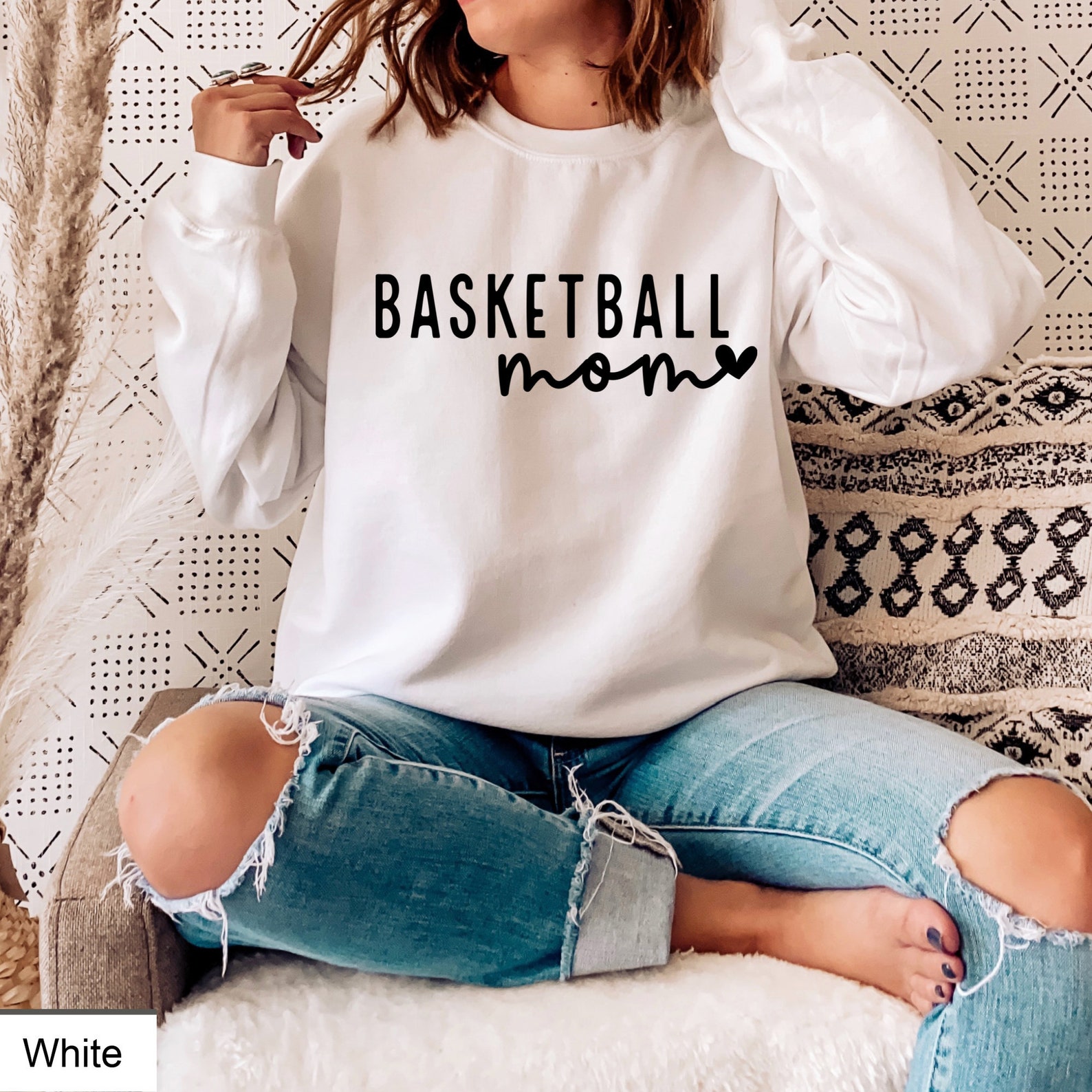Basketball Mom Sweatshirt Game Day Sweatshirt for Mom Etsy