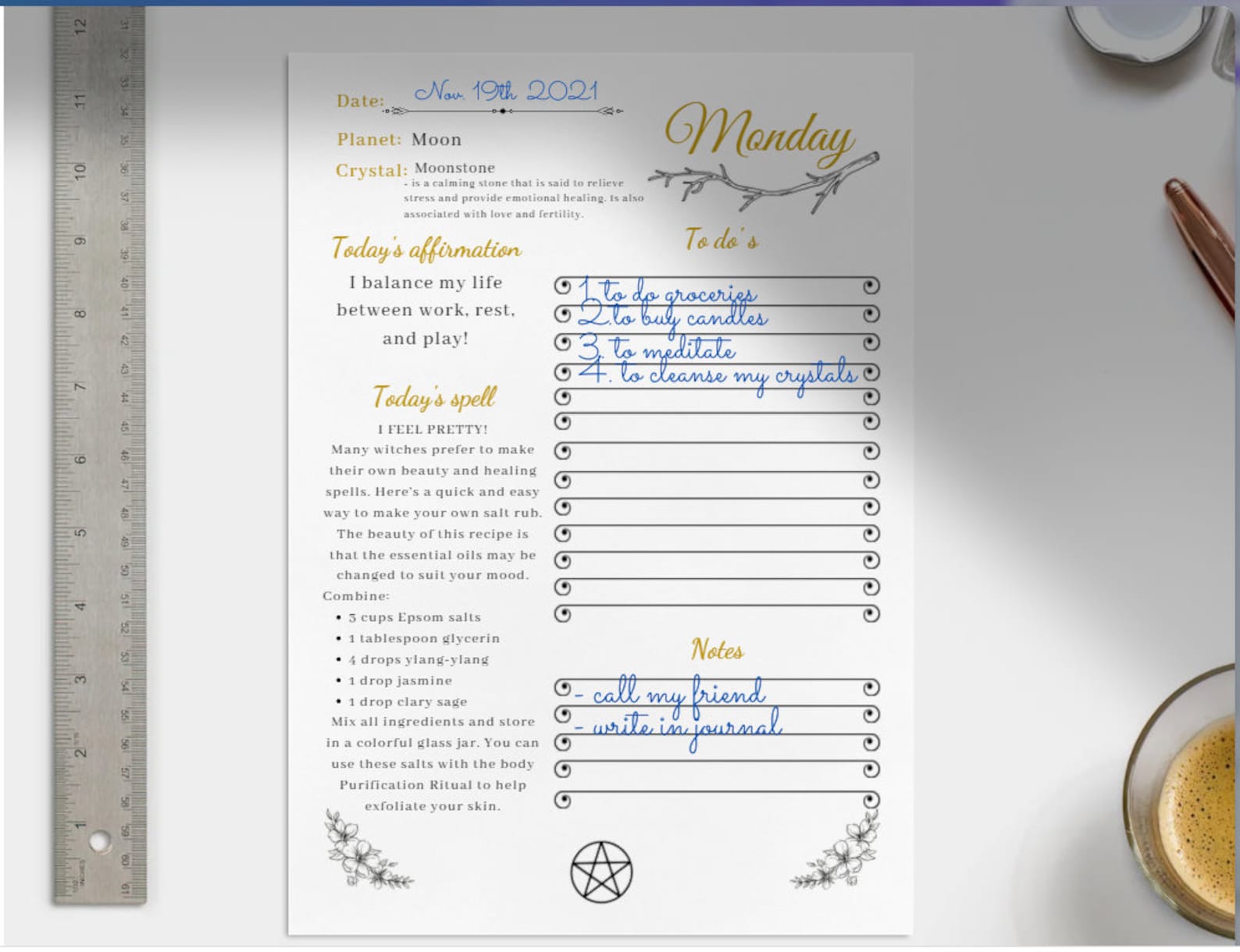 Witch Daily Planner, Witch Printables, Printable Witch Planner, Witchy ...