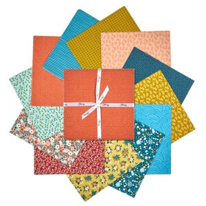 Felicity Stoffe Hemma Türkis 10&quot; Biggies 42 Stk Layer Cake Precut Quilt Stoff