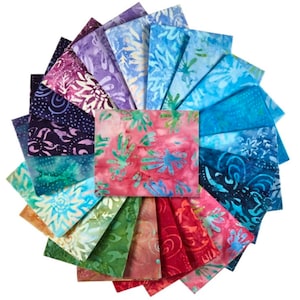 Benartex Bali Batiks Bali Blooms Fat Quarter Box  80pc Quilt Fabric