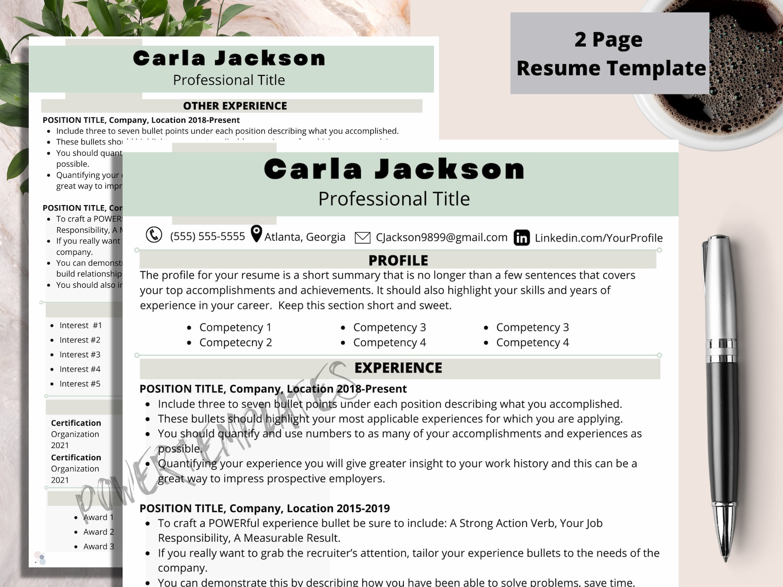 ATS Friendly Resume Template Value Bundle, Customizable Resume