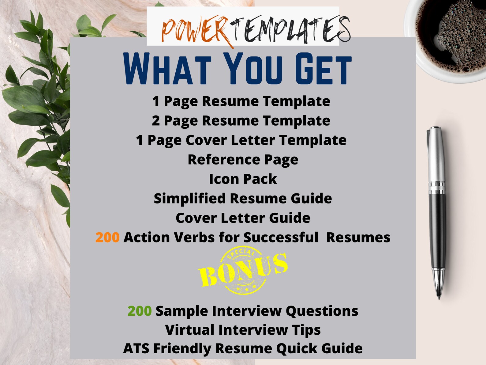 ATS Friendly Resume Template Value Bundle, Customizable Resume