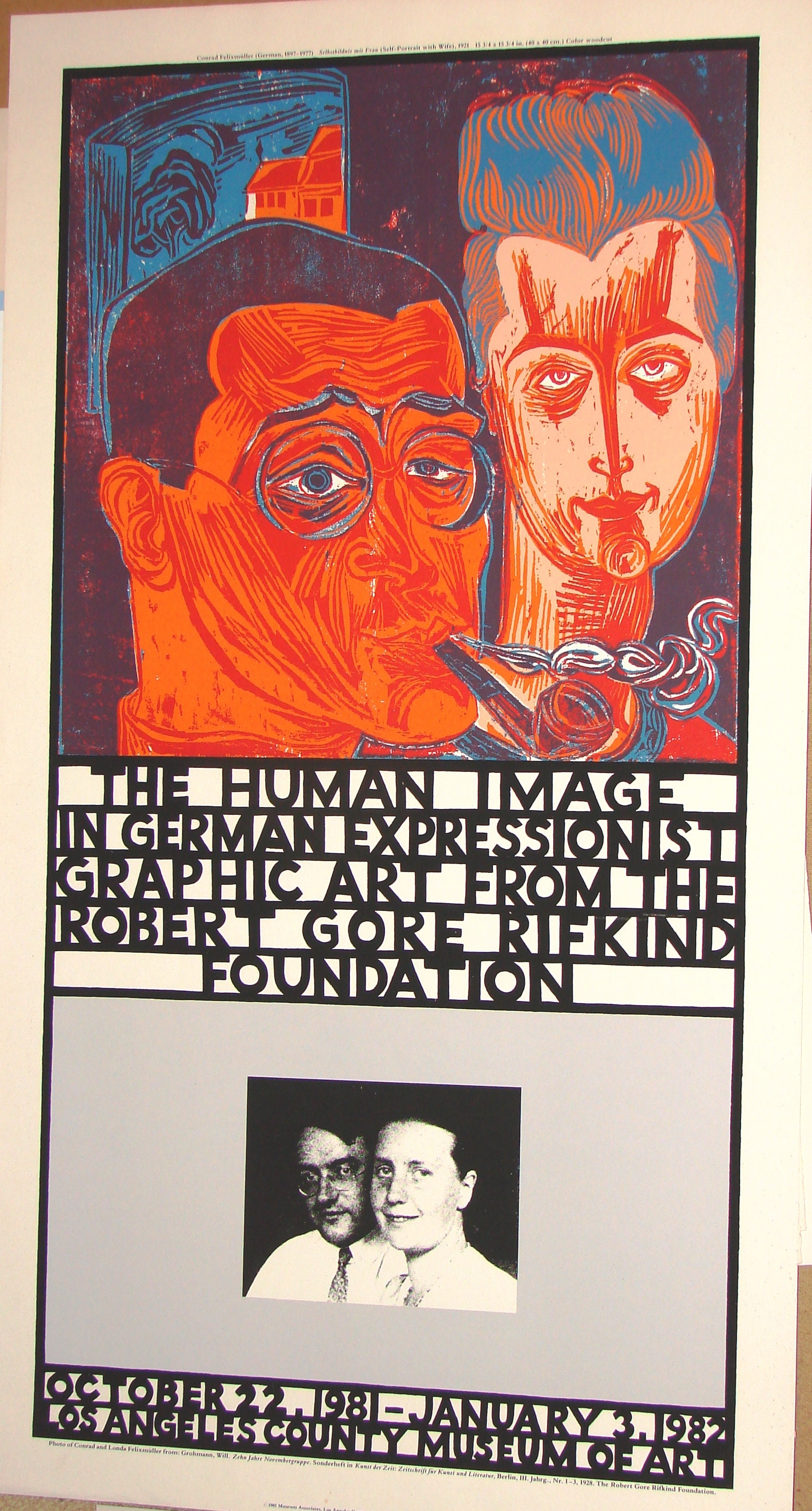 German Expressionist Graphic Art Exhibition Poster: Felixmuller