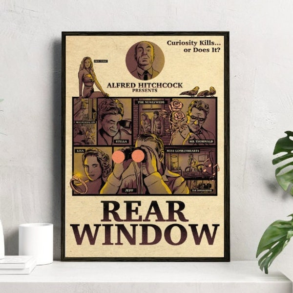 Rear Window Art Print | Alternative Movie Poster | Graphic | Thriller | Cult | Film | Illustration