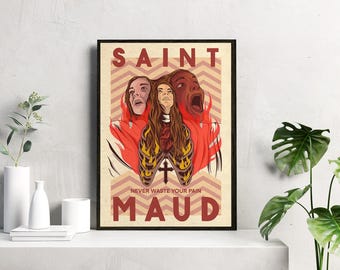 Obra de terror psicológico de Santa Maud / Lámina de suspenso religioso de estilo vintage / Arte mural espiritual y oscuro