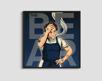 Carmy / Retrato de cocina / Impresión de personaje de chef / Ilustración de drama culinario crudo