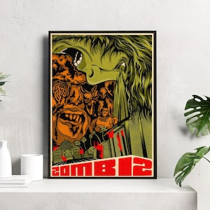 Zombie Flesh Eaters Horror Artwork | Vintage-Style Cult Movie Poster | Gory 70s-Inspired Wall Art