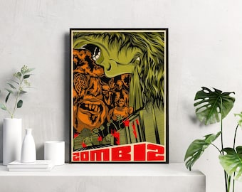 Zombie Flesh Eaters Horror Artwork | Vintage-Style Cult Movie Poster | Gory 70s-Inspired Wall Art