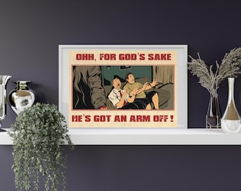 Se le ha quitado un brazo / Shaun Zombie / Ilustración de comedia / Impresión de terror de estilo vintage / Arte de apocalipsis zombi