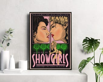 Showgirls / Obra de arte de cine de culto / Last Vegas / Impresión de drama glamoroso de estilo vintage / Arte mural audaz de los 90