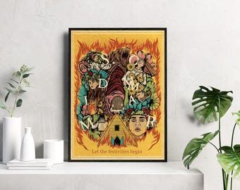 Midsommar / Ari Aster / Festival Retro Folk Horror Artwork / Impresión de suspenso de verano de estilo vintage / Arte de pared