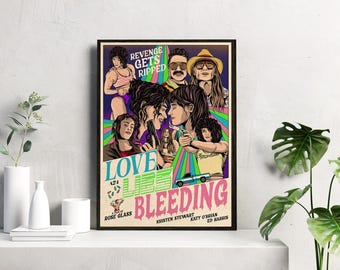 Amor sangrante / Amor por el culturismo LGBTQ / Arte de suspenso negro / Impresión de drama criminal de estilo vintage / Arte mural romántico oscuro