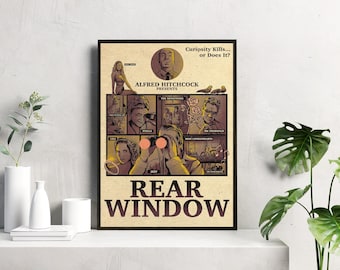 La ventana indiscreta / Arte de suspenso / Impresión de suspenso de estilo vintage / Arte clásico de películas de misterio