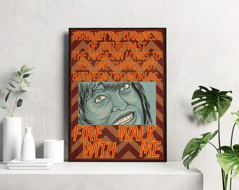 Laura Palmer Fire Walk With Me / Twin Peaks / Arte surrealista de suspenso / Impresión de drama de misterio de estilo vintage / Arte de terror psicológico oscuro