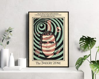 La dimensión desconocida / Arte de televisión de ciencia ficción sobre tiempo y espacio / Impresión de suspenso y misterio de estilo vintage / Arte de programas de televisión clásicos