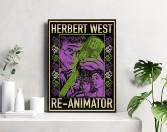 Re-Animador / Arte de terror de ciencia ficción retro / Impresión clásica de culto de estilo vintage / Arte mural de científico loco