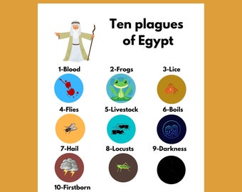 Ten Plagues of Egypt/Matching Game/Card Games/Printable Bible Activity/Passover Crafts/Old Testament/Bible Story Crafts-Set/Kids Passover