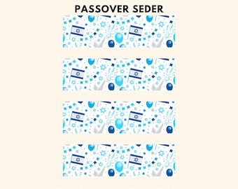 Passover Decor Printable/ Pack: Guest Menu Cards, Napkin Rings, Guest Place Cards, Garland, Banner,Coloring Cards for Kids/Instant Download/