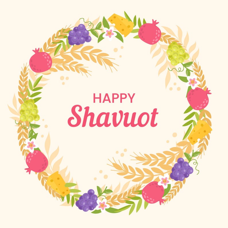 Shavuot Seamless Pattern/Digital Paper/Pattern Pdf Printable/Shavuot Symbols Printable/Shavout/Omer Counting/300dpi/Instant Digital Download image 4