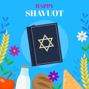 Shavuot Seamless Pattern/Digital Paper/Pattern Pdf Printable/Shavuot Symbols Printable/Shavout/Omer Counting/300dpi/Instant Digital Download image 2