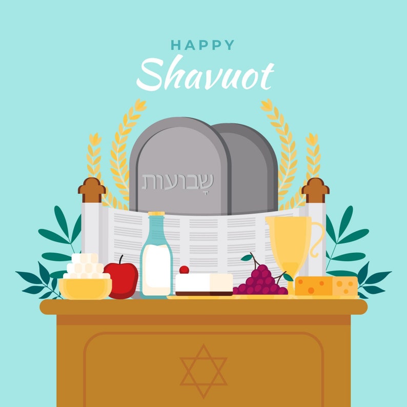 Shavuot Seamless Pattern/Digital Paper/Pattern Pdf Printable/Shavuot Symbols Printable/Shavout/Omer Counting/300dpi/Instant Digital Download image 7