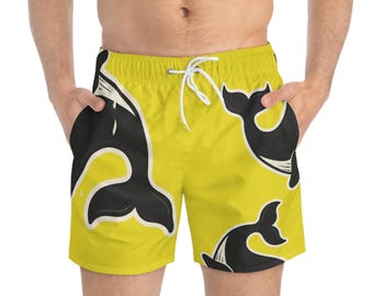 Yellow Whale Tail Swim Trunks