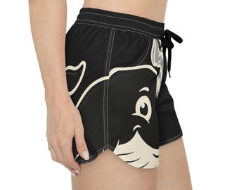 420 Freundliche Bademode - Wal Schwarz-Weiße Kurze Shorts - Lässige Damenshorts