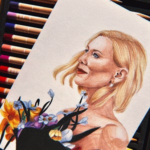 Cate Blanchett / Filmfestival van Venetië 2022 / Kleurpotlood Portret Art Print