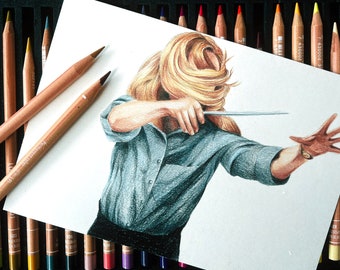 Cate Blanchett as Lydia Tár / Colored Pencil Art Print