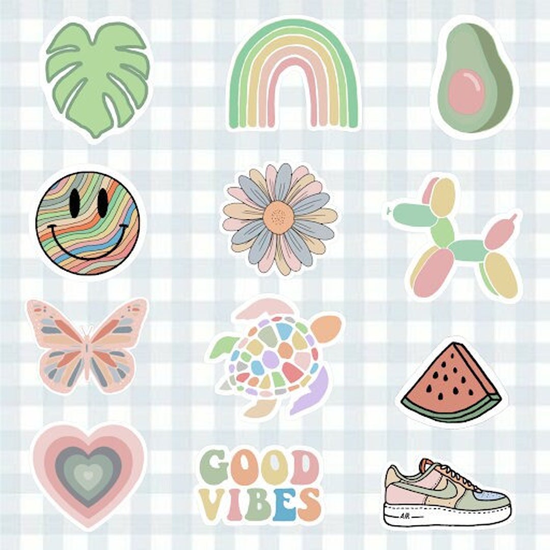 Good vibes random cute sticker ornament for kids and girl. Cute