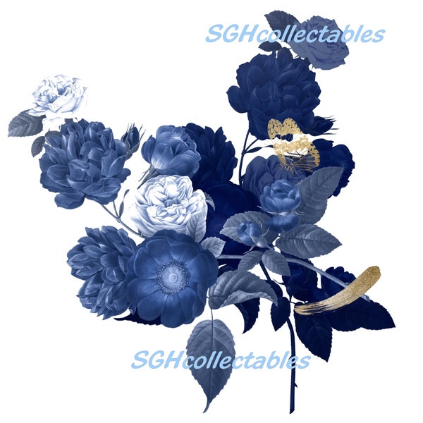 Décalcomanie pour meubles Waterslide Vinyl Dark Flowers UK