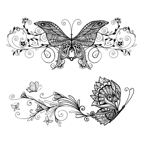 Furniture Decals Waterslide Vinyl Butterflies Filigree Etsy