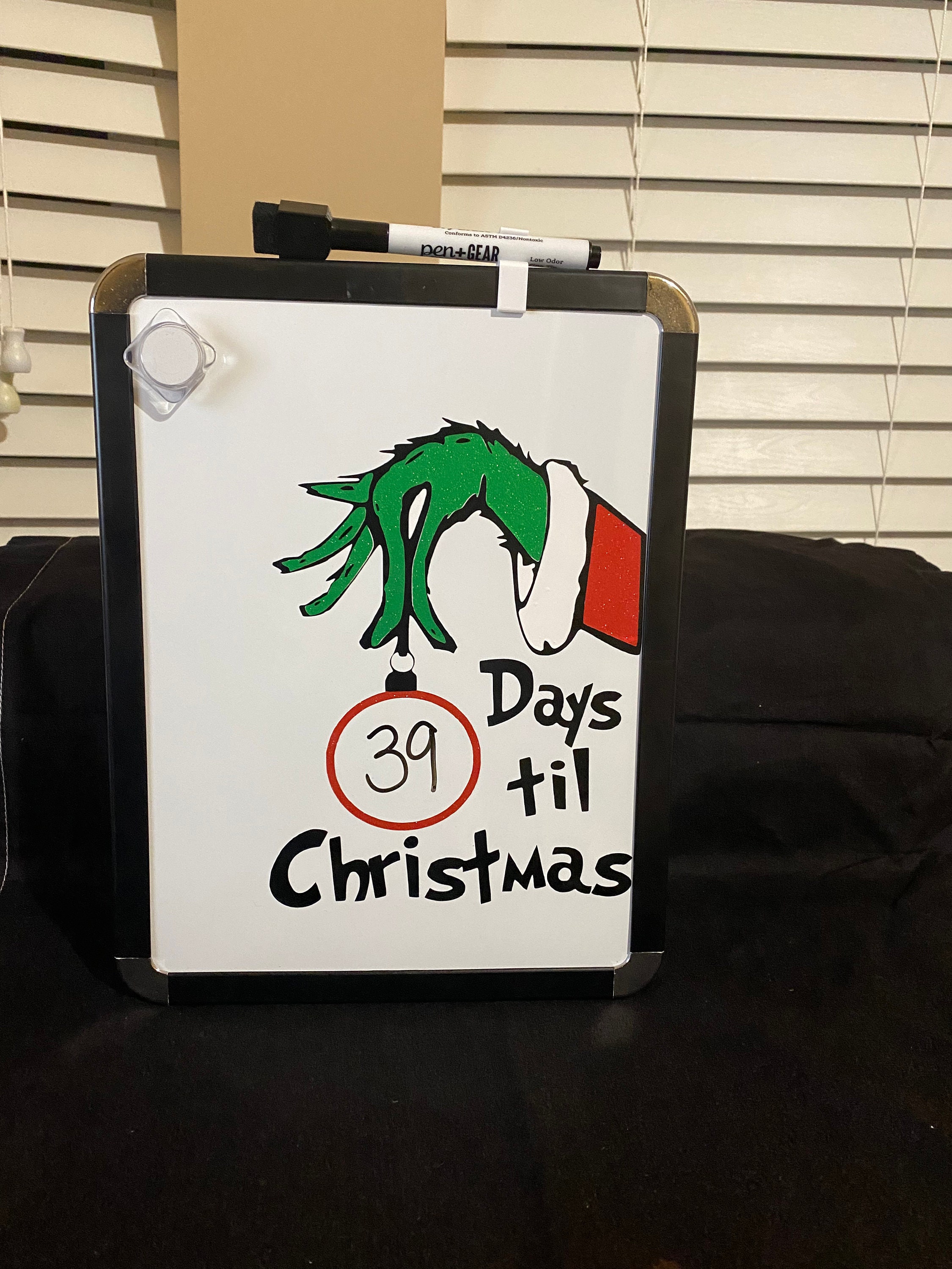 Countdown to Christmas Dry Erase Board With Grinch Hand Etsy