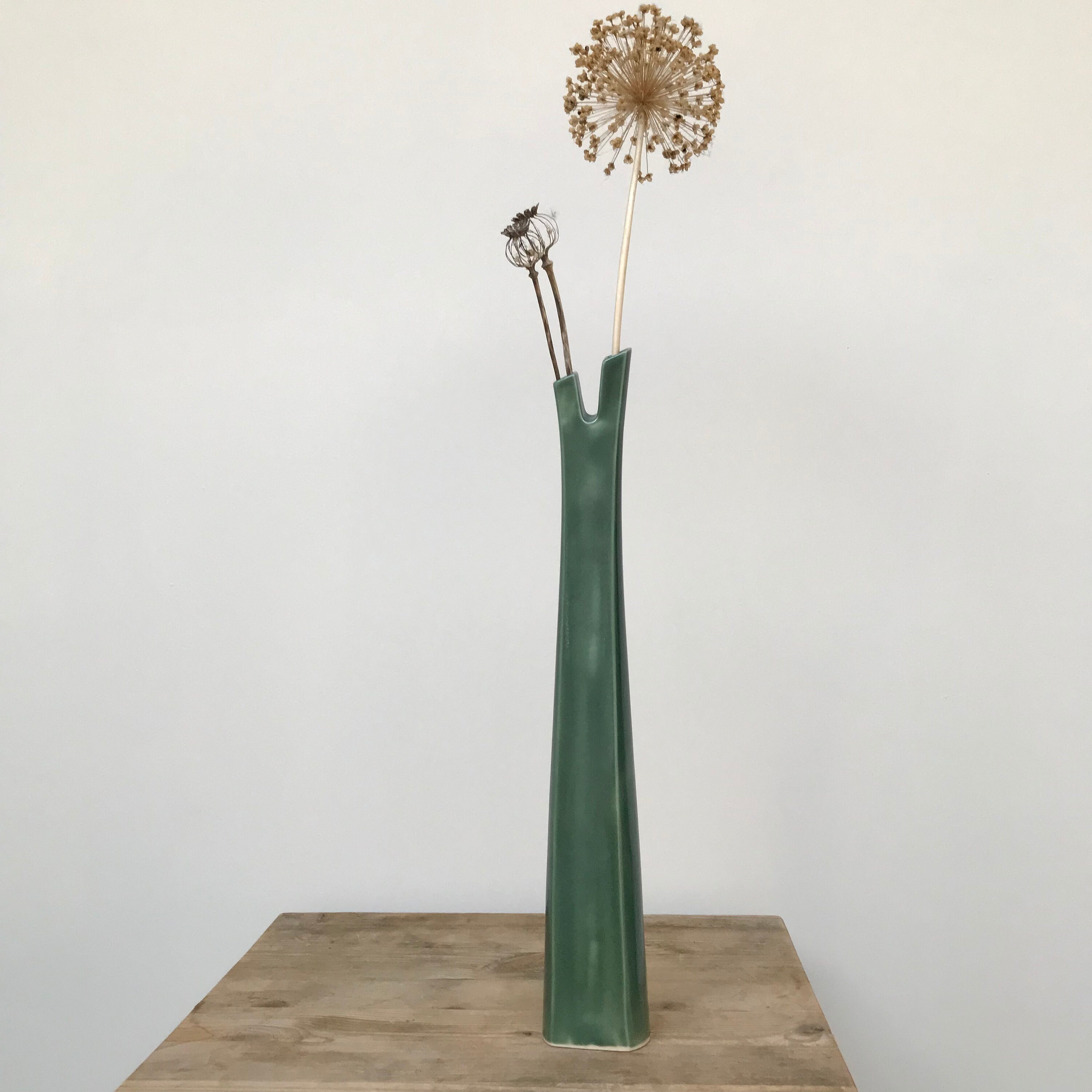 Tall Green Stem Vase for Dried Flowers Etsy UK