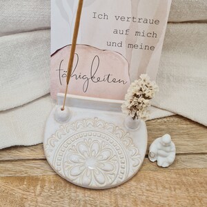 Kartenleiste, Fotohalter, Altar mit Mandala aus Keramik - Kartenhalter Boho, Jahreszeitentisch, Alternative zu Holz, handgefertigt