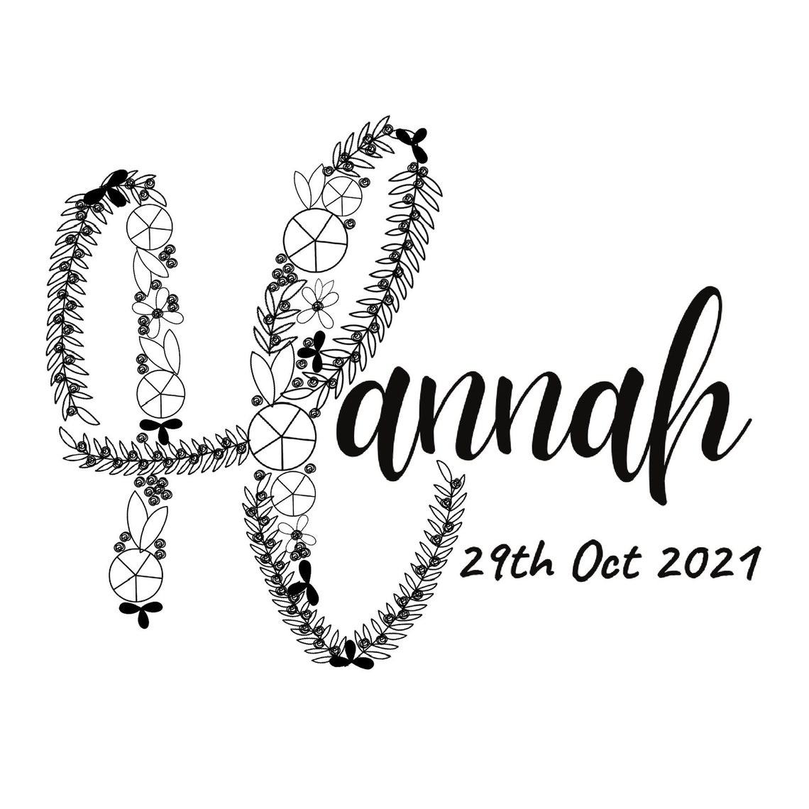 Name Embroidery Pdf Pattern Custom Embroidery Name Pattern Etsy