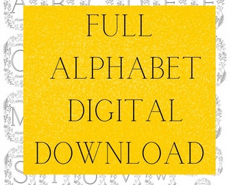 Flower Letter Embroidery Pattern: Full Alphabet Initial (PDF Pattern)