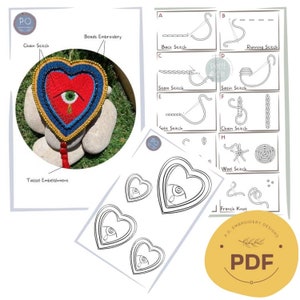 Embroidery PDF Pattern, pdf pattern, Embroidery Pattern, Hand embroidery Pattern, Heart PDF Embroidery, digital download