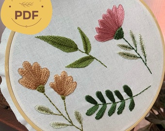 Hand Embroidery Pattern/Embroidery Flowers PDF/Embroidery Flowers PDF/Embroidery pattern for BeginnersBeginners