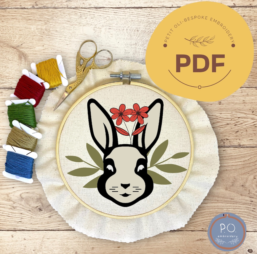 Year of the Rabbit /PDF Pattern/beginner Embroidery Pattern/bunny ...