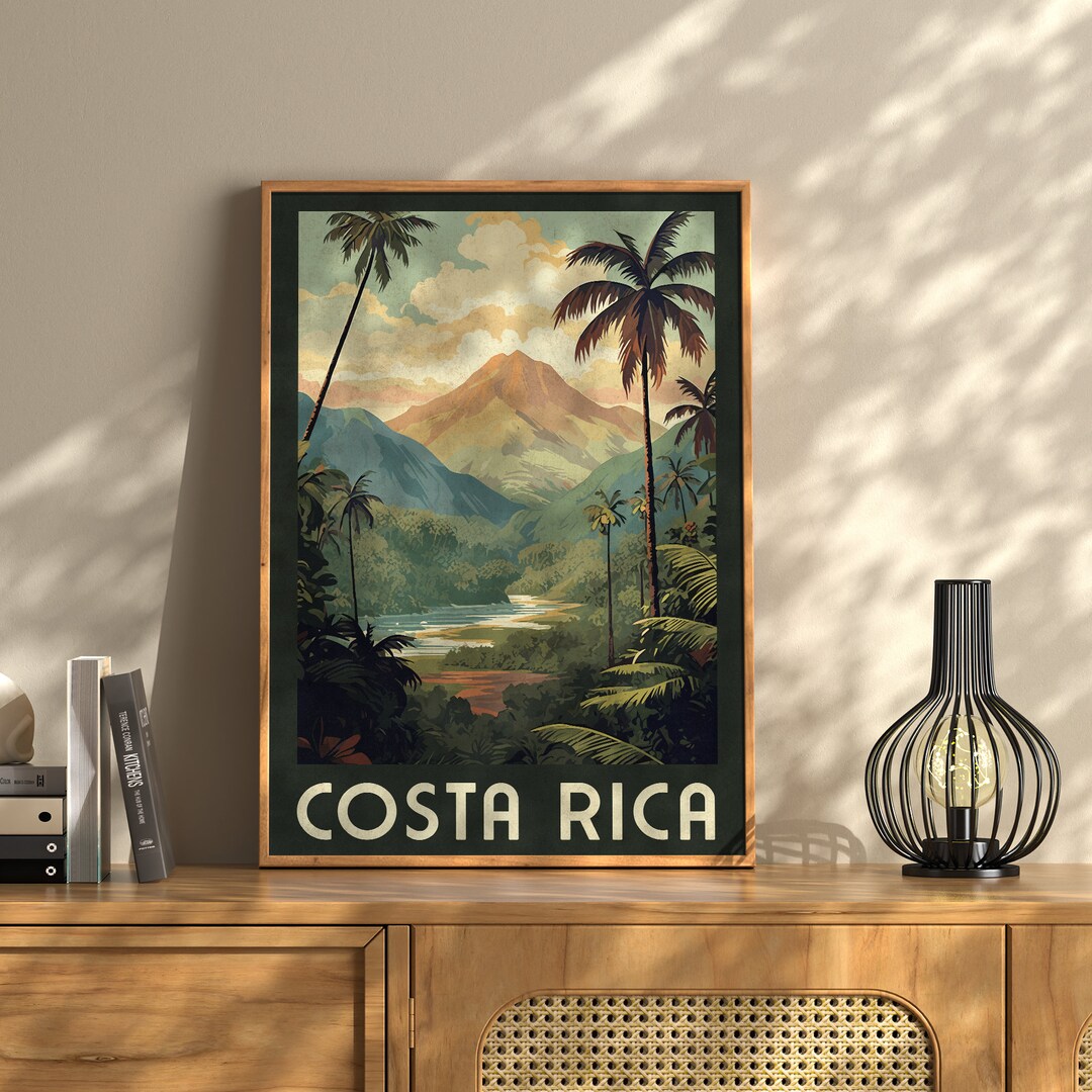 Costa Rica Travel Poster Costa Rica Travel Poster Costa Etsy