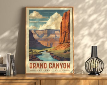 Grand Canyon National Park Vintage Travel Poster | Arizona Wall Art Print