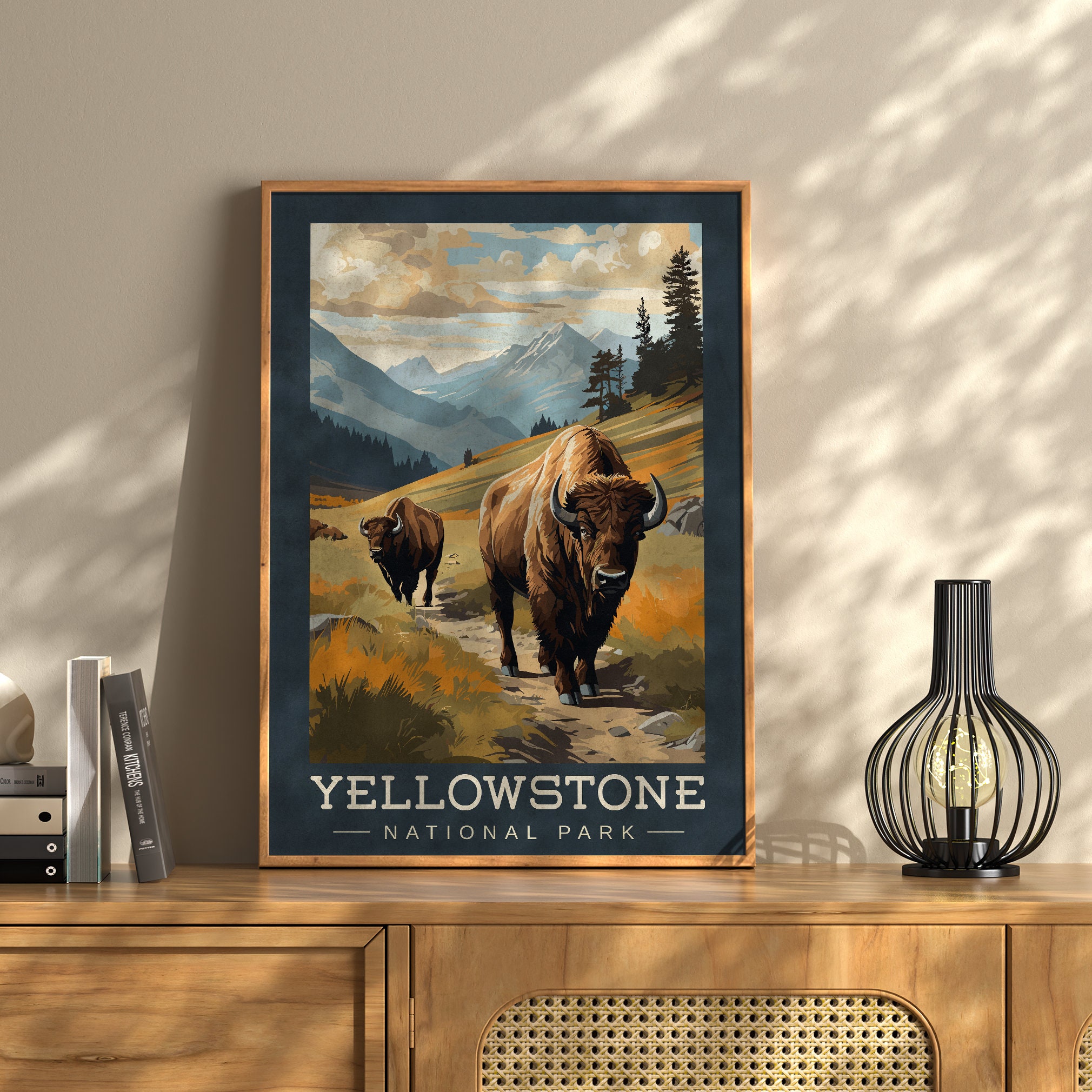 Yellowstone National Park Travel Print Wall Art Yellowstone National Park  Wall Hanging Home Décor Yellowstone National Park Art Gift Poster 